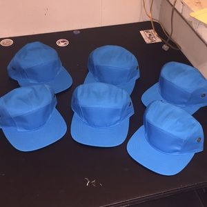 6 Blank Teal 5 panel hats